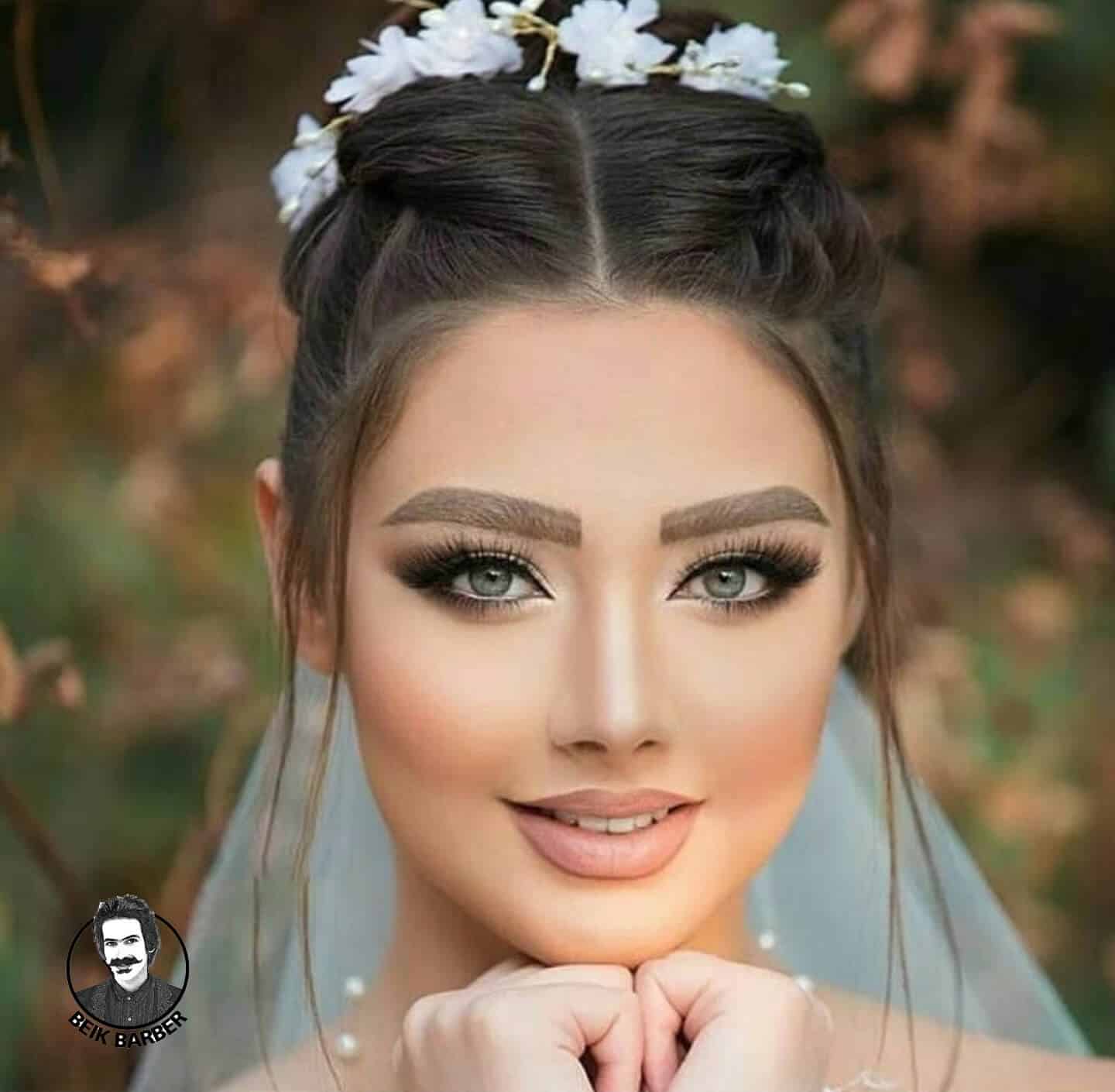 عکس مدل شینیون برای صورت گرد عروس ۱۴۰۰