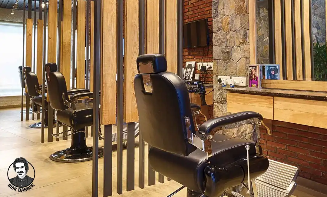 دکور آرایشگاه مردانه چوبی